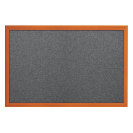 United Visual Products Slim Enclosed Corkboard, 24"x36", Black Alum Frame/Forbo UVEB2436-BLACK-FORBO